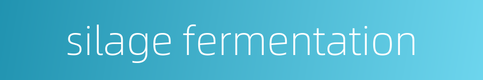 silage fermentation的同义词