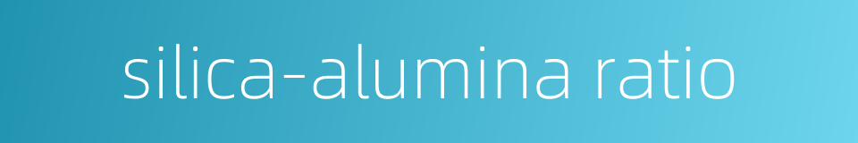 silica-alumina ratio的同义词