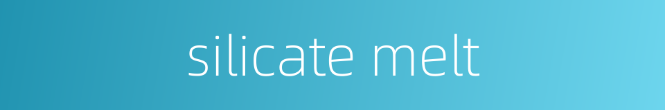 silicate melt的同义词