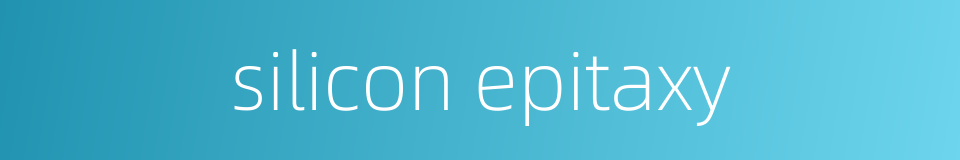 silicon epitaxy的同义词