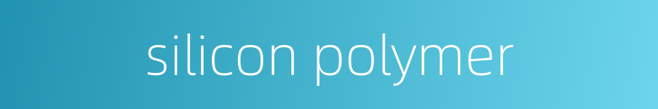silicon polymer的同义词