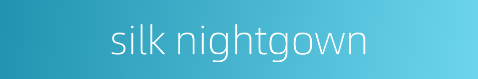 silk nightgown的同义词