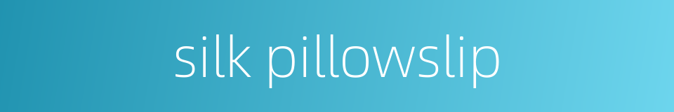 silk pillowslip的同义词