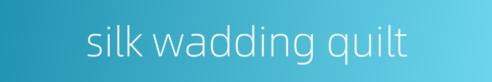 silk wadding quilt的同义词