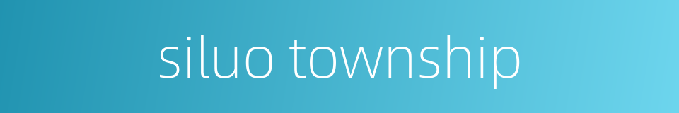 siluo township的同义词