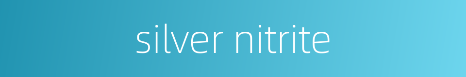 silver nitrite的同义词