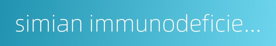 simian immunodeficiency virus的同义词