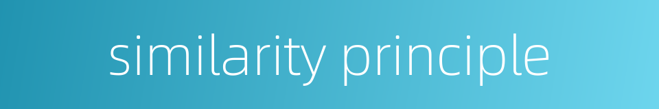 similarity principle的同义词