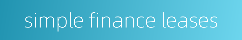simple finance leases的同义词