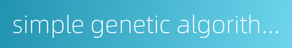 simple genetic algorithm的同义词