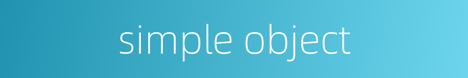 simple object的同义词
