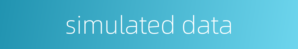simulated data的同义词