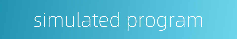simulated program的同义词