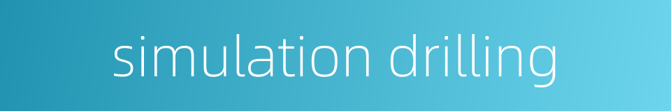 simulation drilling的同义词