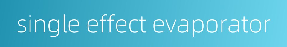 single effect evaporator的同义词