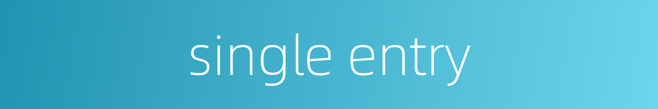 single entry的同义词