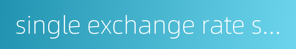 single exchange rate system的同义词
