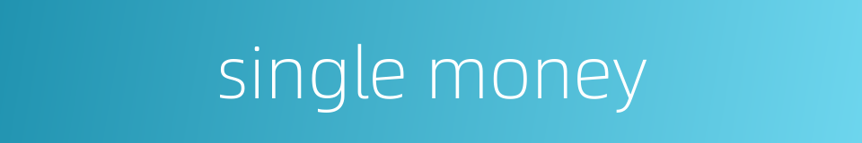 single money的同义词