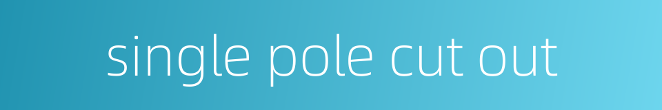 single pole cut out的同义词