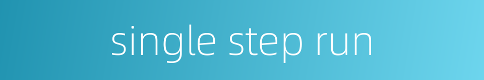 single step run的同义词