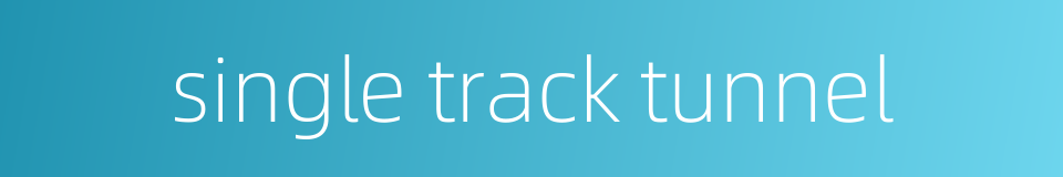 single track tunnel的同义词