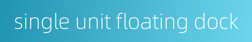 single unit floating dock的同义词
