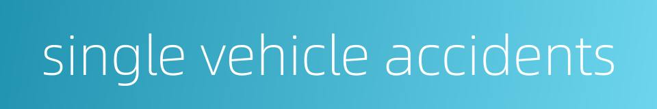 single vehicle accidents的同义词