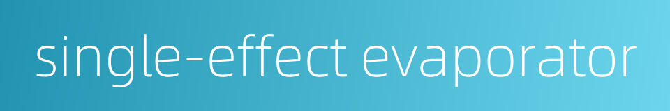 single-effect evaporator的同义词