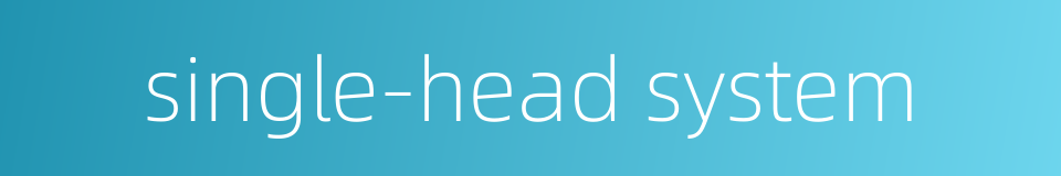 single-head system的同义词
