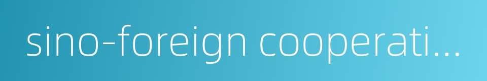 sino-foreign cooperation的同义词