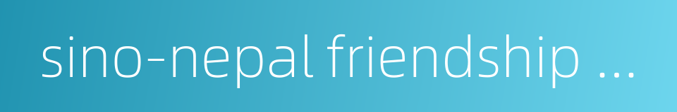 sino-nepal friendship bridge的同义词