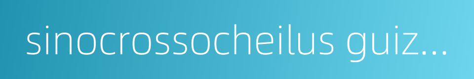 sinocrossocheilus guizhouensis wu的同义词
