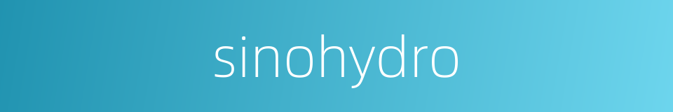 sinohydro的意思