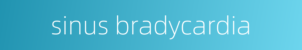 sinus bradycardia的同义词