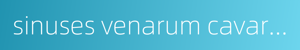 sinuses venarum cavarum的同义词