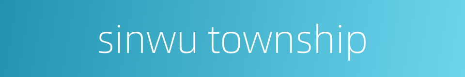 sinwu township的同义词