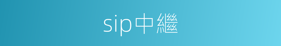 sip中繼的同義詞