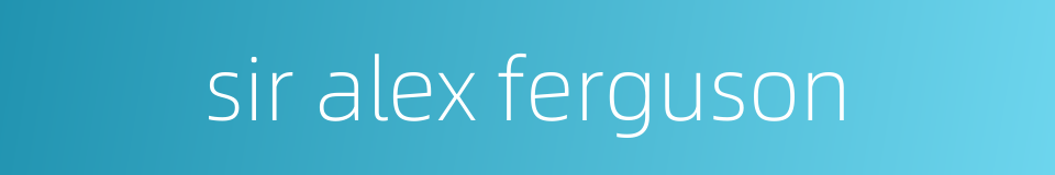 sir alex ferguson的同义词