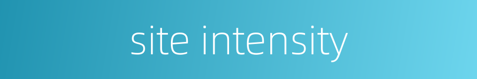 site intensity的同义词
