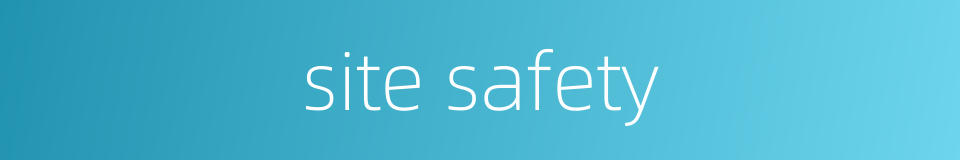 site safety的同义词