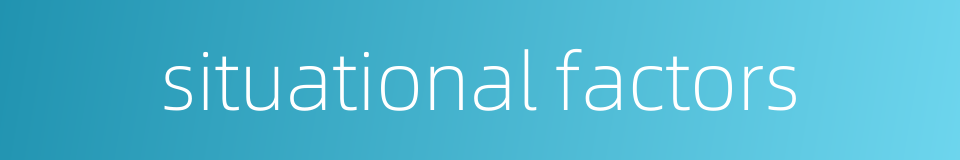 situational factors的同义词