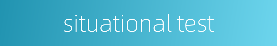 situational test的同义词