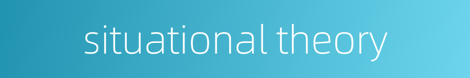 situational theory的同义词