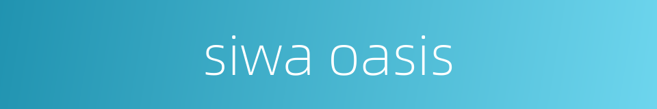 siwa oasis的同义词