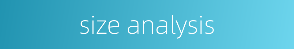 size analysis的同义词