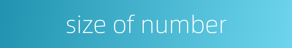 size of number的同义词