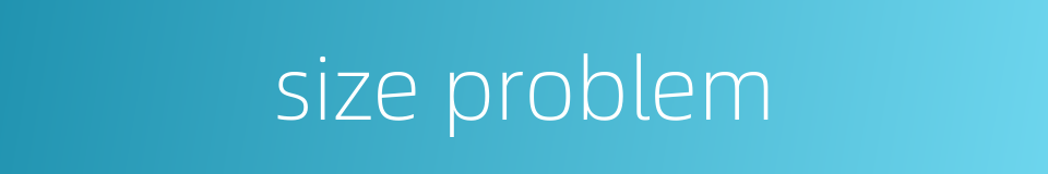 size problem的同义词