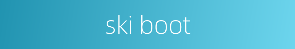 ski boot的同义词