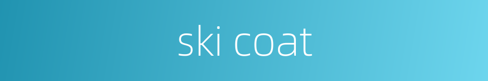 ski coat的同义词