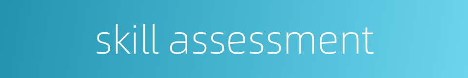 skill assessment的同义词